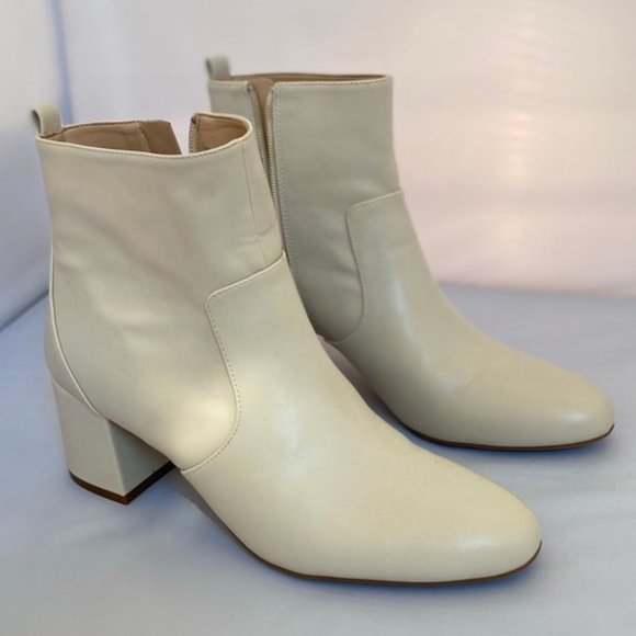 donna karan white booties